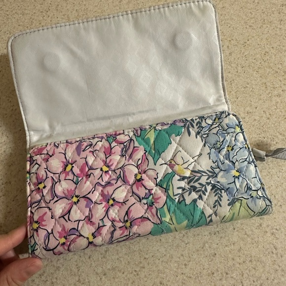 Vera Bradley Floral Wallet - Pink, Blue, Green Hydrangea RFID - Picture 3 of 5